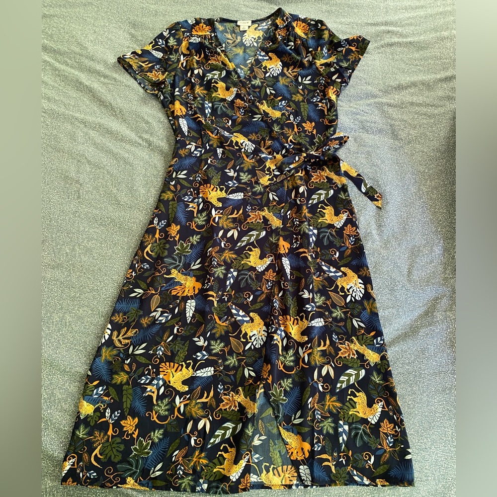J. Crew Faux Wrap Midi Dress